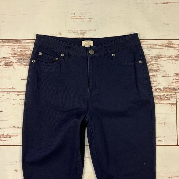 LOGO by Lori Goldstein Women's Boot Cut Jeans - Dark Blue - Picture 5 of 11